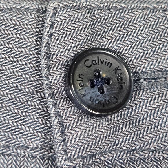 CK Men's Slim Fit Gray Striped Pants 33X32 Casual Stylish Cotton Stretch On the - Picture 12 of 16